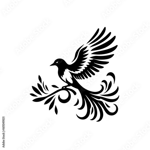 Magpie perched on a branch