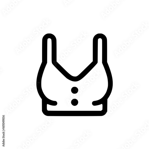 Bra icon in minimal bold outline representing women's undergarment or lingerie