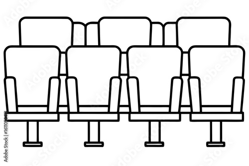  Empty Auditorium Seating from Front Coloring Page - Printable Public Seats