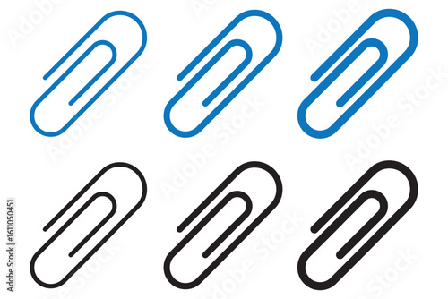 Paper clip icon set. Paper clip line or outline icon set. vector illustration. eps file.