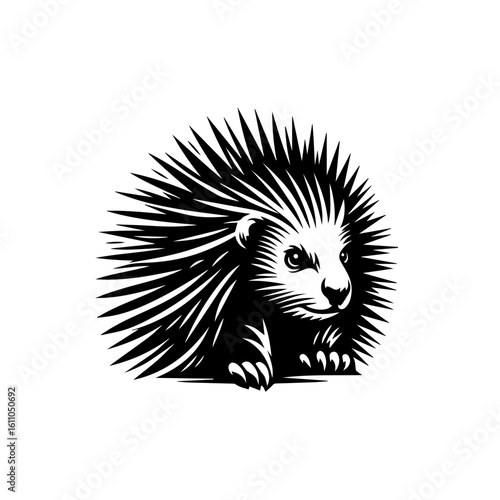 A porcupine with sharp quills