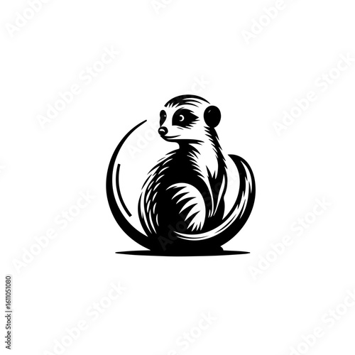 Meerkat sitting in a circle