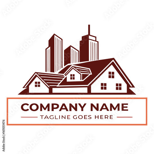 Real Estate Logo Design Vector – Modern House and Building Emblem for Property, Construction, Realtor, and Architecture Branding