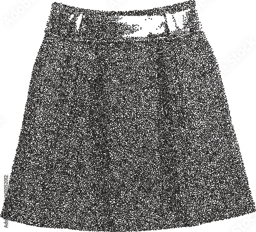 Skirt y2k retro stipple art fashion brutalist halftone vector png transparent, fabric 2000s photocopy effect tattoo aesthetic