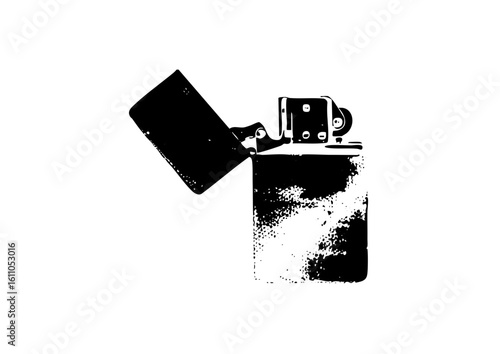 Vector Detailed of an open lighter with a textured body.