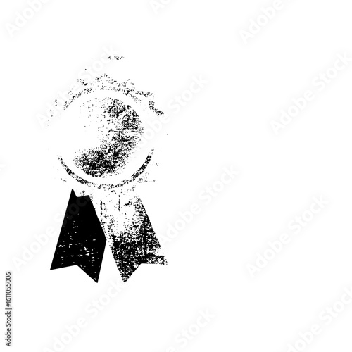 Vector Elegant award ribbon with circular emblem .