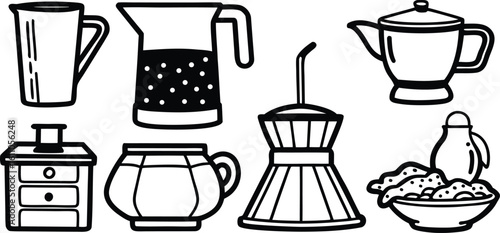 Collection of Kitchenware and Serving Vessels pitcher teapot