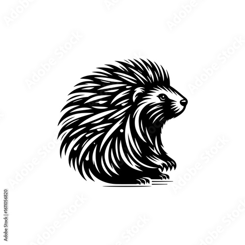 Porcupine illustration isolated on white background