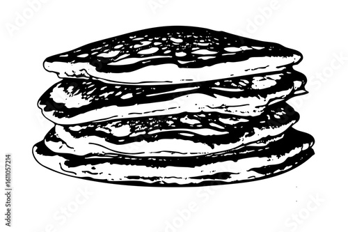 Vector Stacked pancakes showcases a delicious breakfast treat.