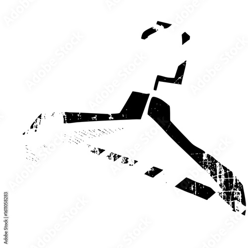 Vector Abstract black vector of a reclining figure.