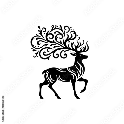 Deer with ornate antlers