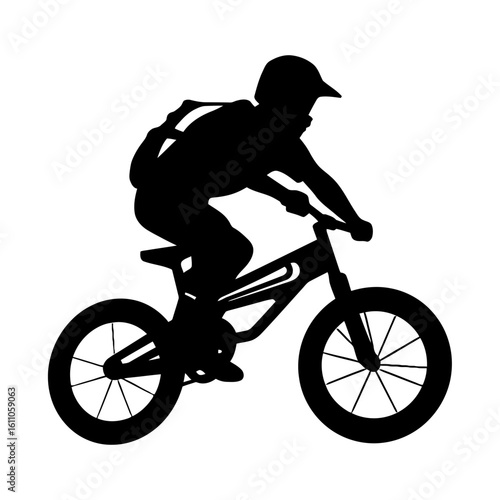 Simple BMX rider, black