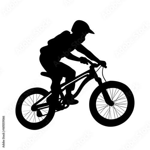 BMX stunt outline, minimal