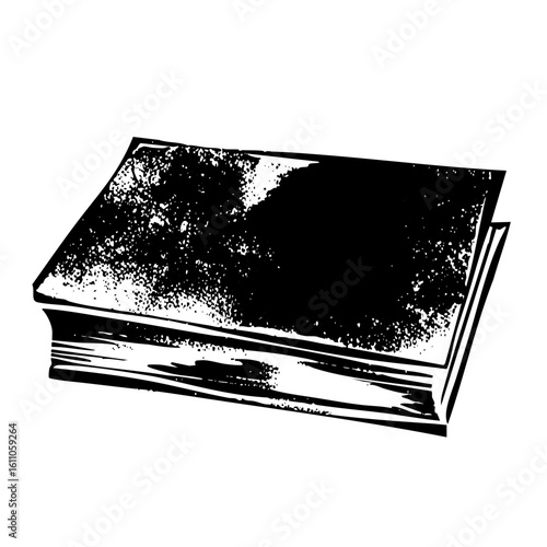 Vector Detailed of a closed book with textured pages.