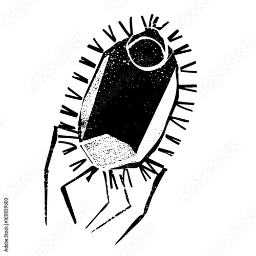 Vector Hand holding a dark rune-covered object with a glowing .