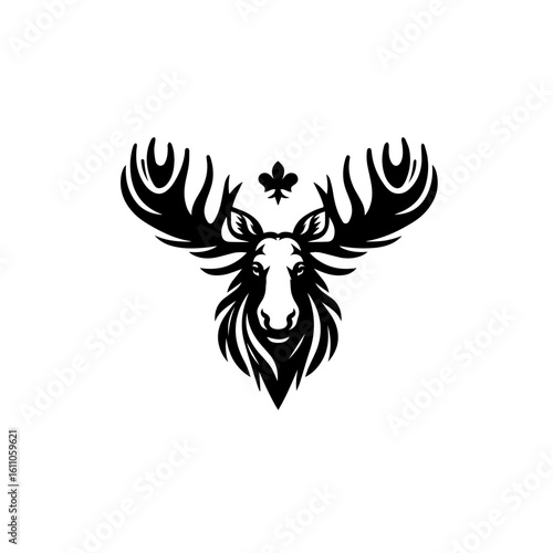Majestic moose head with large antlers