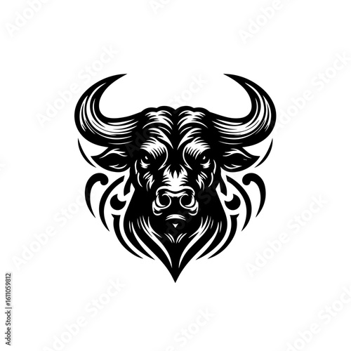 Bull head tribal tattoo design