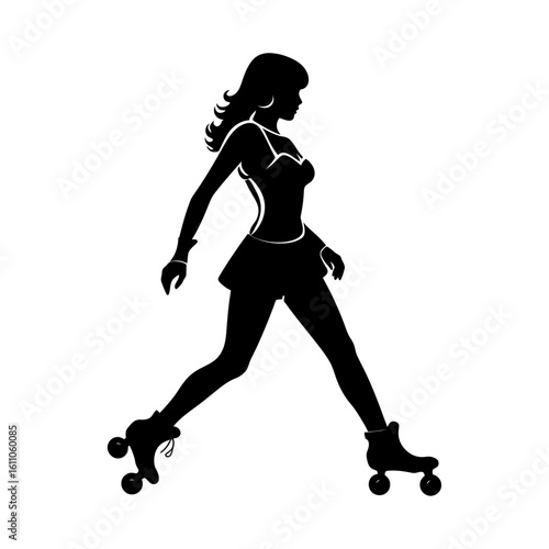 Roller derby silhouette vector