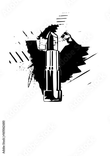 Vector Elegant lipstick with abstract brushstrokes