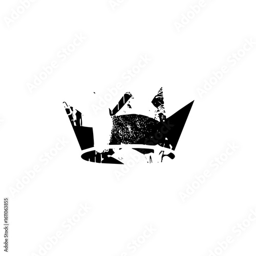 Vector Abstract crown with textured details.