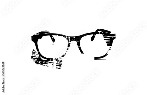 Vector Black and white of stylish eyeglasses.
