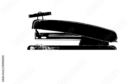 Vector Black silhouette of a classic office stapler .
