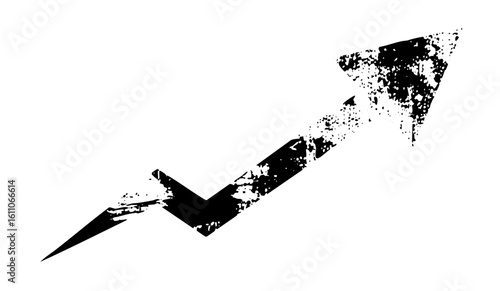 Vector Distressed upward arrow conveys growth and progress.