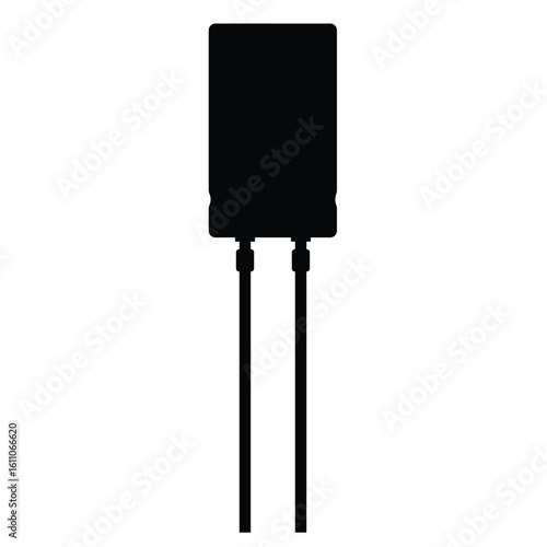 Capacitor Silhouette. Black and White Icon Design Elements on Isolated White Background