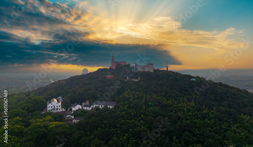 Canvas Print Aerial photography of the architectural scenery of West Sheshan Mountain in Shan