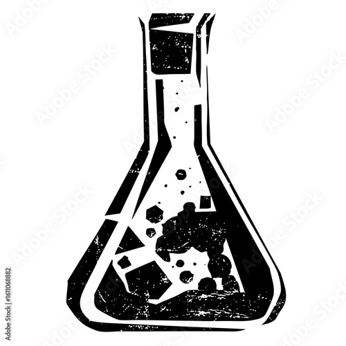 black beaker with abstract shapes clip art preview