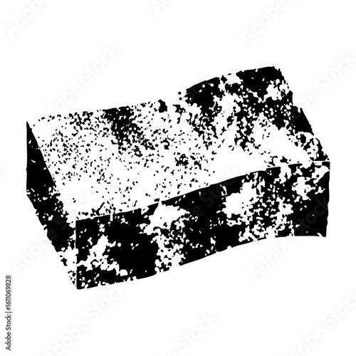Vector Abstract distressed rectangle shape with scattered texture.