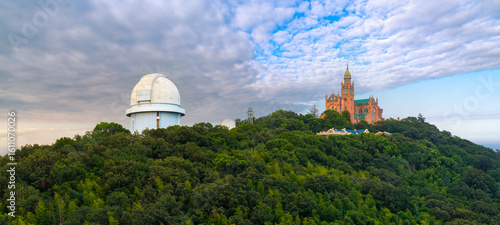 Canvas Print Aerial photography of the architectural scenery of West Sheshan Mountain in Shan