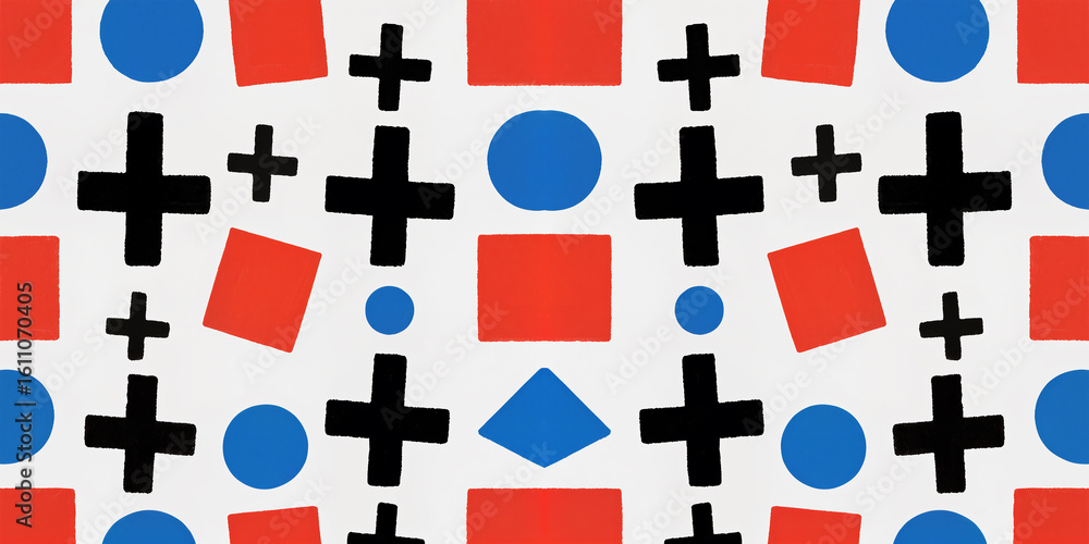 Obraz premium Colorful geometric patterns create playful visual harmony in design