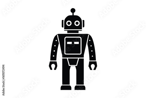 humanoid robot vector icon
