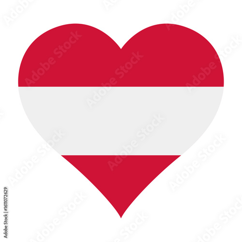 Austria flag heart shaped icon digital vector illustration. National flag of Austria. Love flag icon. Free Download Austria flag heart shaped icon digital vector illustration. National flag of Austria. Love flag icon. - GFXLoad