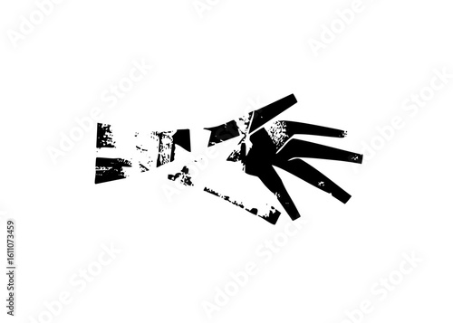 Vector Abstract hand gesture with dynamic lines.