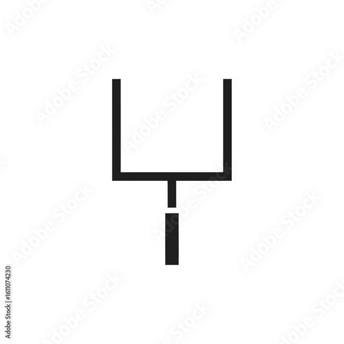 A minimalist black line art icon of an American football goalpost on a white background.