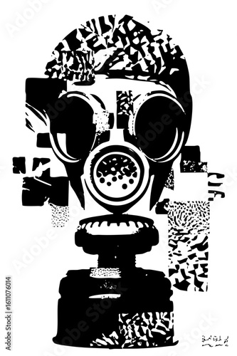 Vector Illustrative gas mask with bandana