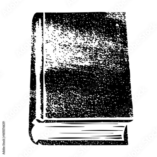 Vector Vintage book with textured cover and pages.