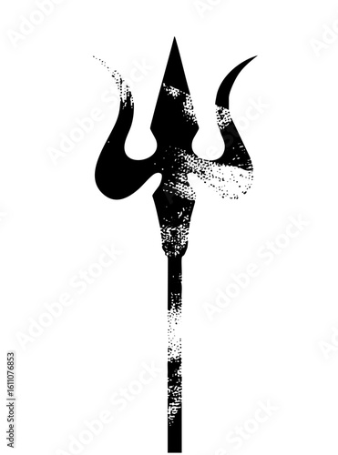 black trishul symbol on white background clip art preview