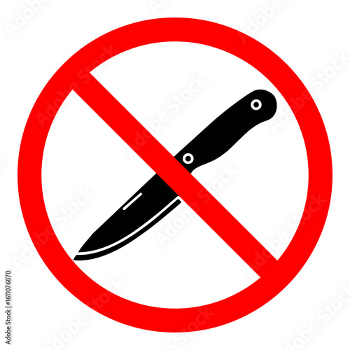 no knife icon sign symbol, no knife vector, isolated on white background