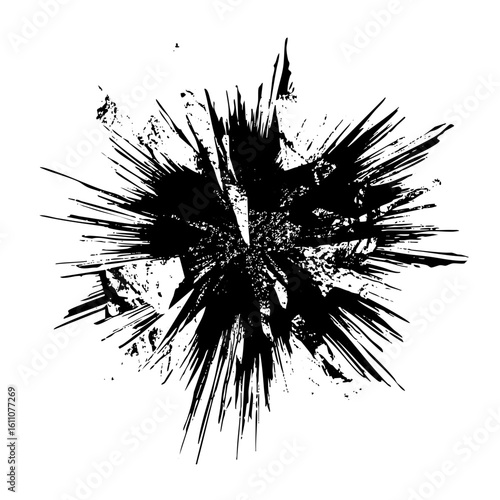 Vector Dynamic burst of spiky abstract lines creates an energetic explosion.