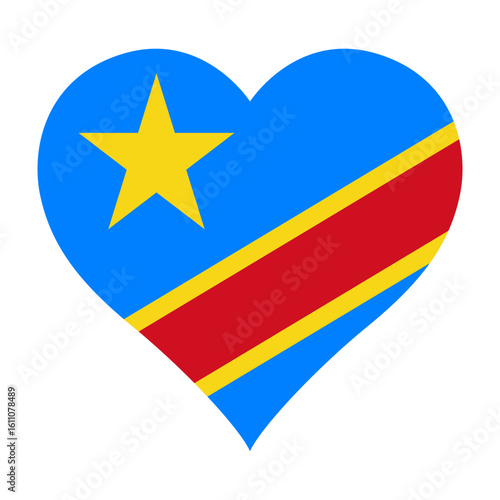 Free Download Congo Democratic flag heart shaped icon digital vector illustration. National flag of Congo Democratic. Love flag icon. - GFXLoad