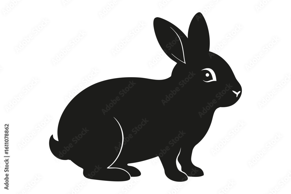 rabbit--black-illustration vector rabbit--black-illustration vector
