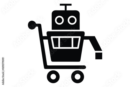 ai shopping bot vector icon