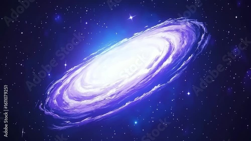 Stunning Spiral Galaxy with Bright Center in Cosmic Space