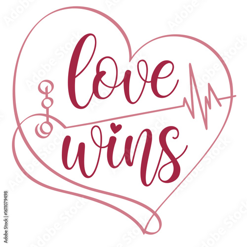 Love Wins Typography T-Shirt Design