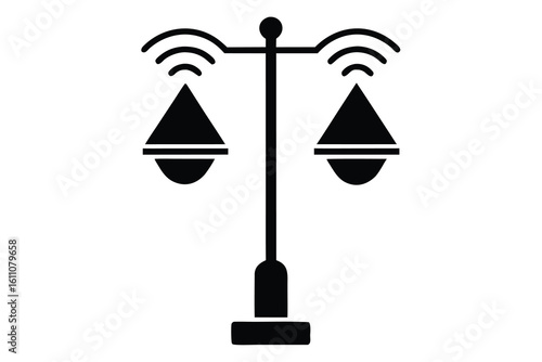 ai smart streetlight vector icon