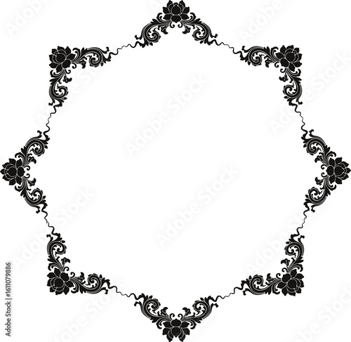 Wallpaper Mural Vintage Ornamental Frame – Elegant Black Vector Border, PNG, 300 DPI Torontodigital.ca
