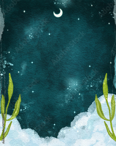 watercolor night background